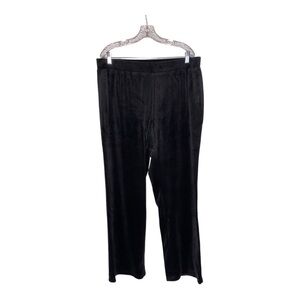Juicy‎ Couture Soft Velour Track Suit Pant Wide Leg Bottoms Women 1x NEW Black